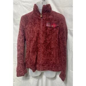 Pendleton Fuzzy Zip Up Jacket womens M Wine Colored Your New Fall Favorite.